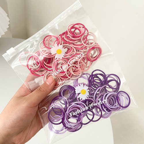 New summer Korean style children's hair accessories baby hair band does not hurt hair colorful rubber band little girl headband set headwear