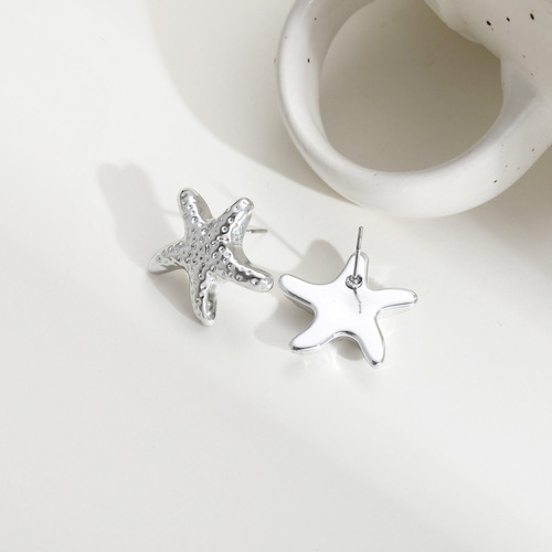 Starfish Shell Earrings for Women, European and American Cross-border, Beach Ocean Fashion Casual Style, Star Sea Snail Shell Earrings for Women