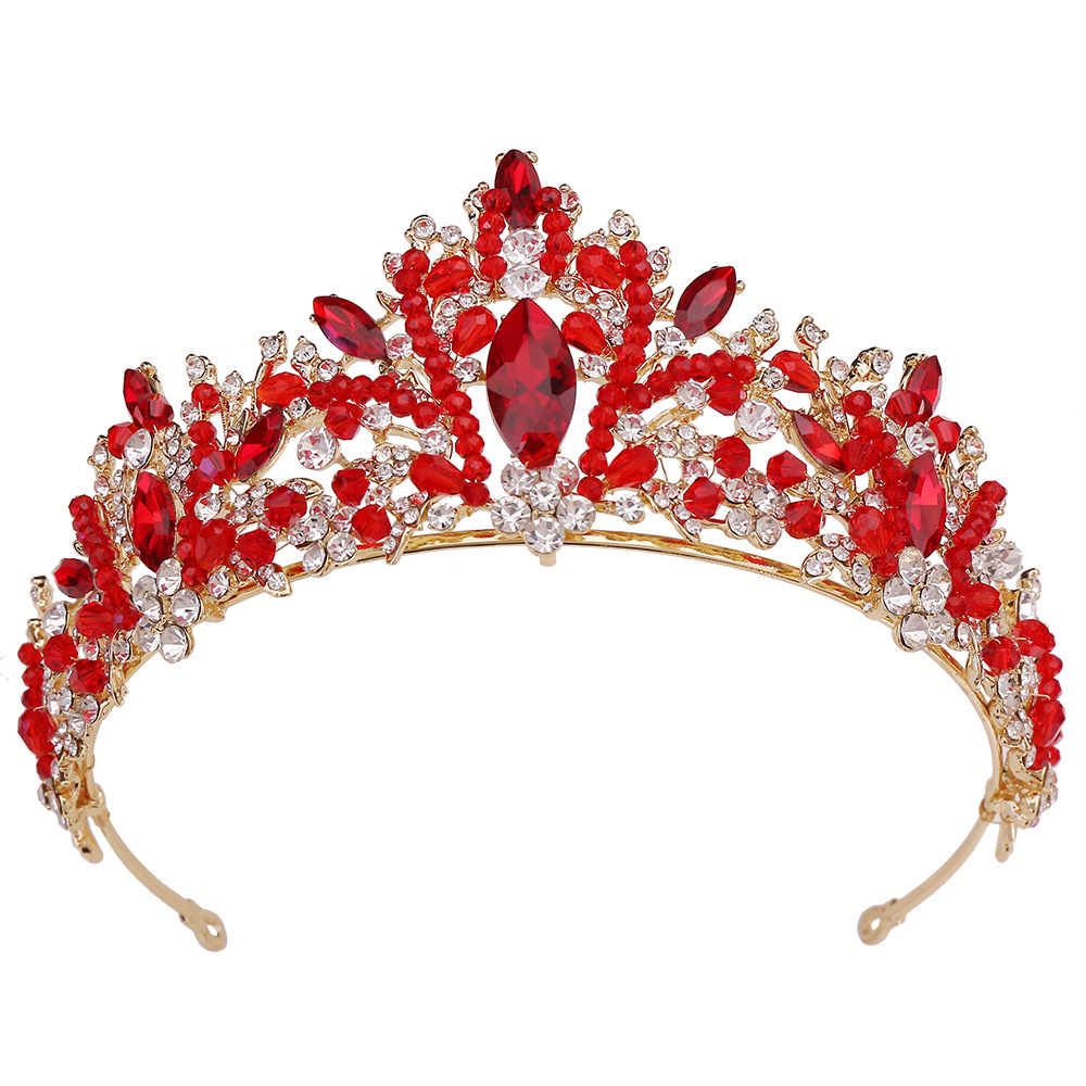 Crown Pattern Bridal Crown Alloy Inlay Artificial Crystal Rhinestones Crown