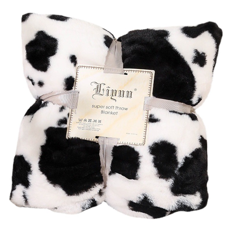 Nueva piel de conejo tela impresa manta al por mayor verano leche patrón ins estilo foto sofá manta para manta de regalo