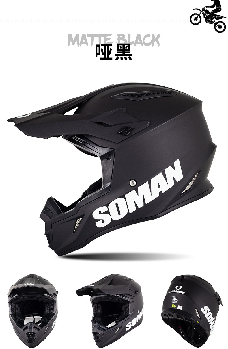 3C Motorcycle Off-Road Helmet, Men's Electric Bike Full-Face Helmet, Women's Mountain Bike Off-Road Helmet, Downhill Kart Racing Helmet