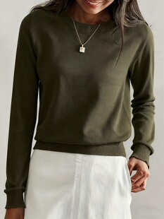 Q 42569 Round Neck Knit Sweater �A�Iᘿ�ë�� �W���羳