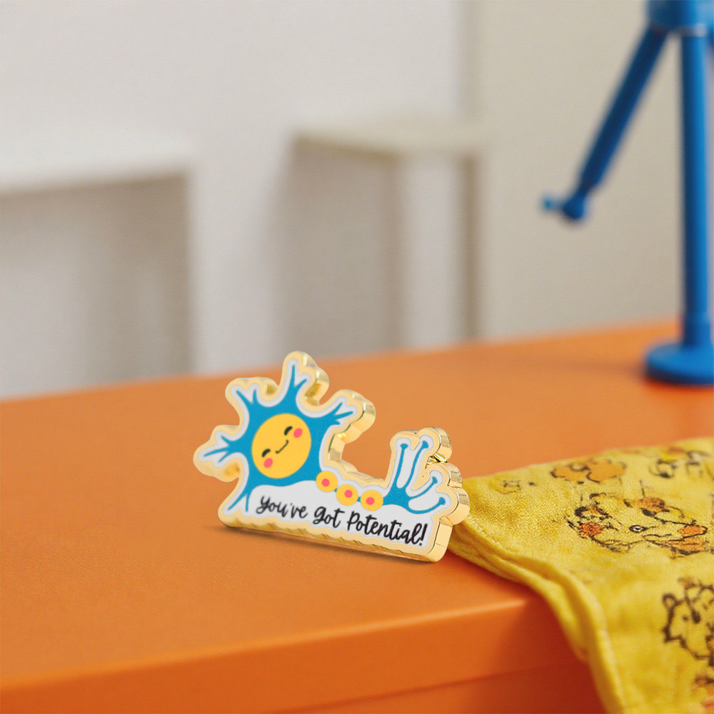 You Have Potential Badge Cute Neuron Fun Emoji Enamel Pin Biologist Gift Decoration