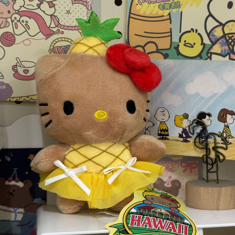 黑色草帽kitty帽宝宝挂件爱心扣公仔玩偶可爱赫本风挂饰钥匙扣|undefined
