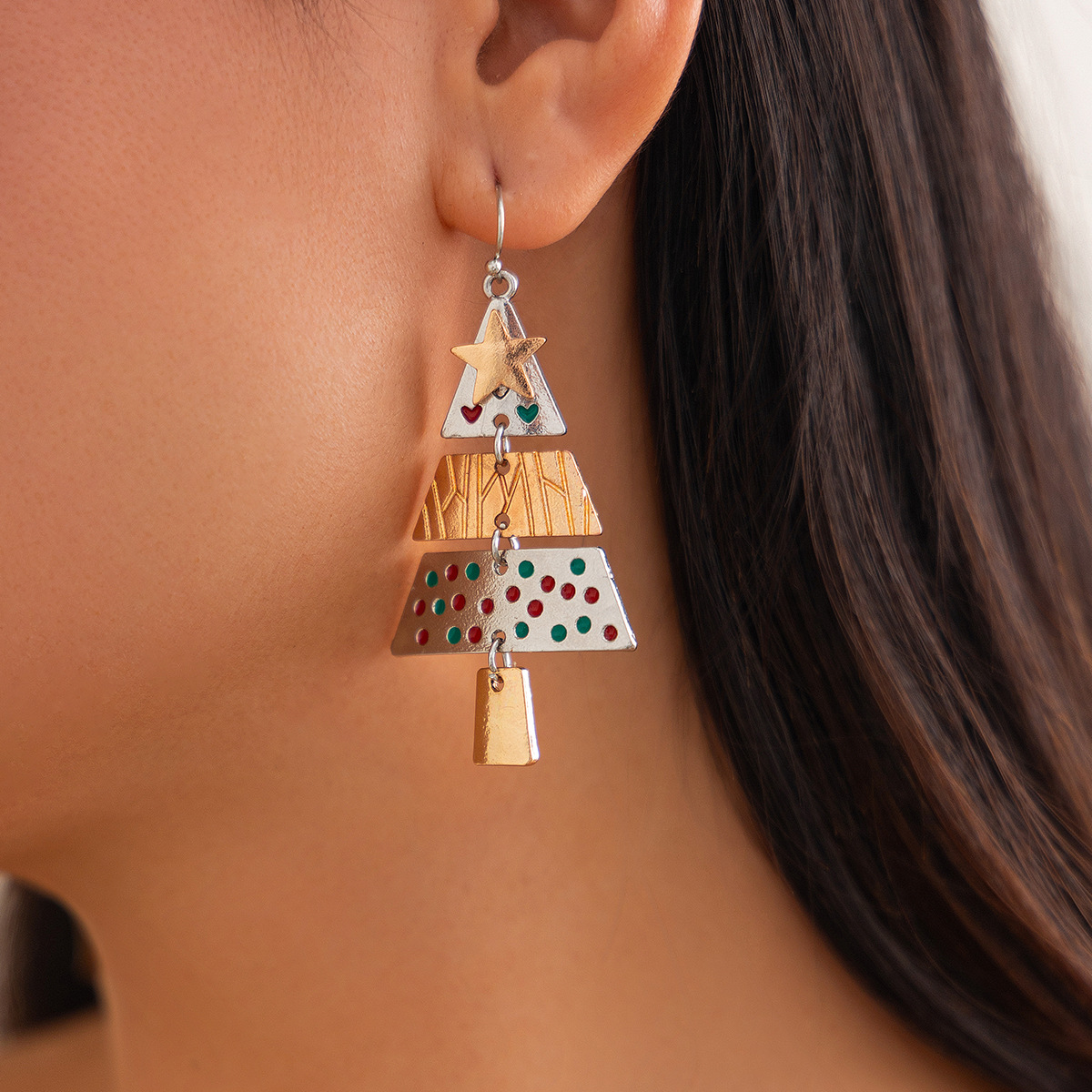 Weihnachtsbaum Anhänger Halskette Set Schmuck Geschenk Damen_voghion.com
