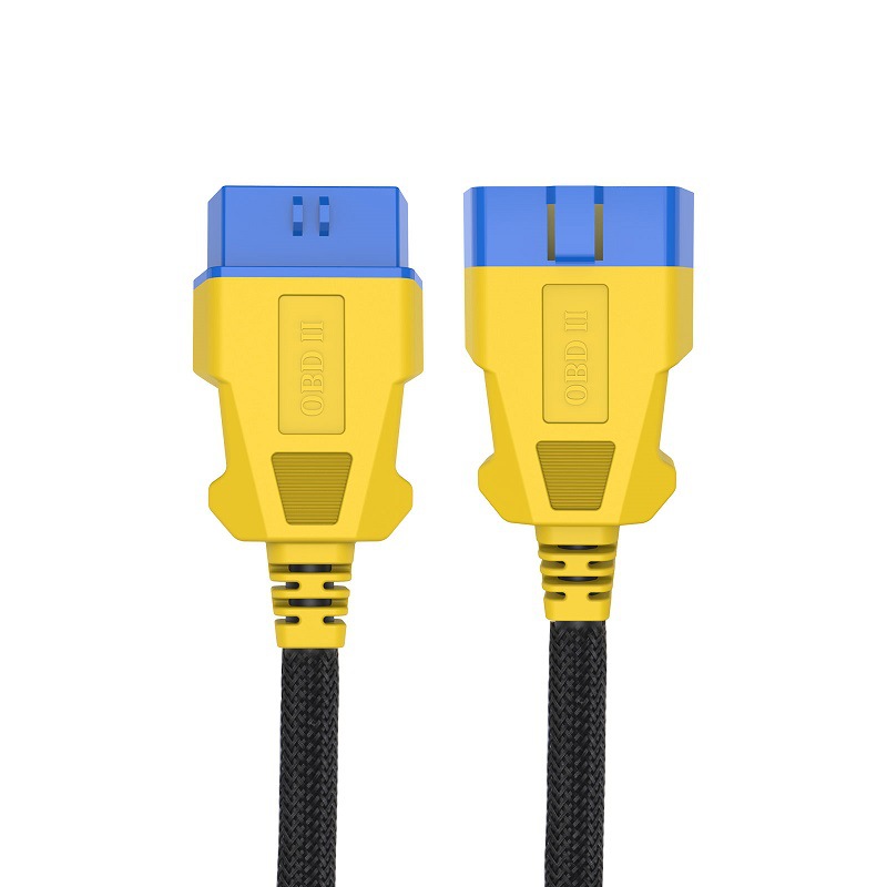 AUTOOL 20CM OBD cable de extensión adaptador macho uno-a-uno de nylon Cable de extensión Del Coche obd2 interfaz 16 núcleo