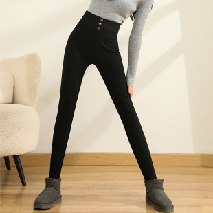 Goose down Pants Warm Pants Autumn and Winter Fleece-Lined Thickeneded High Waist Slimming Look Warm Leggings down Pants for Women to Wear Outside