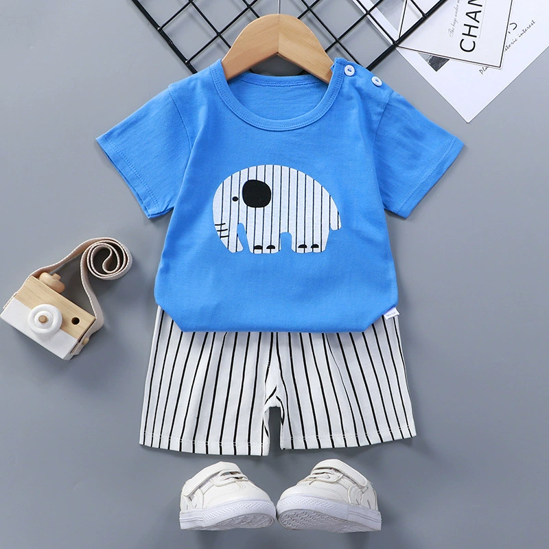Children's short sleeve T-shirt, summer cotton set for early age for men and women, children's clothing