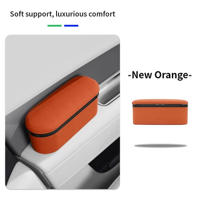 function, in-car retractable armrest box, Armrest box pad - new-orange