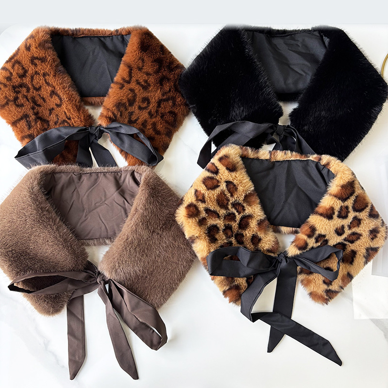 Autumn and Winter New Style Faux Mink Fur Ribbon Collar Scarf, Versatile and Warm, Thickened Version, Small Scarf, Faux Fur Neck Warmer