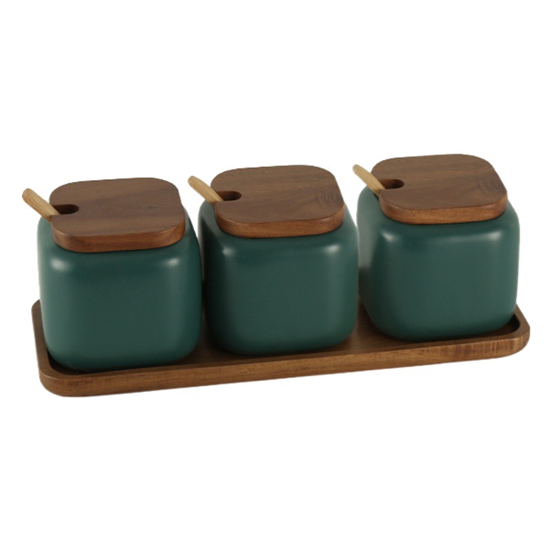 De estilo japonés esmerilado cerámica condimento tarro hogar marmolado condimento caja cocina traje sal tarro Chili JAR resistente a altas temperaturas