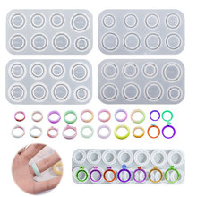 八连圆形指环戒指硅胶模具 滴胶树脂diy猫耳菱形钻石扳指饰品批发