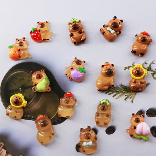 Cute Cartoon Transparent Color Card Pibala Hug Fruit DIY Resin Accessories Handmade Cream Glue Phone Shell Patch