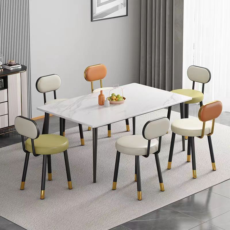 Trendy Home Makeup Chair, Modern Thickened Simple Design, Girls' Bedroom Dressing Stool with Backrest, Light Luxury Soft Cushion Dining Chair