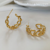 Retro metal earrings, advanced fashionable chain, high-quality style