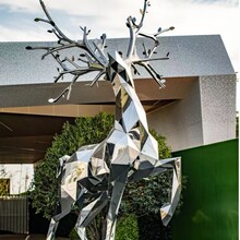 不锈钢鹿雕塑定制 户外室内商场公园装饰摆件 来图定做