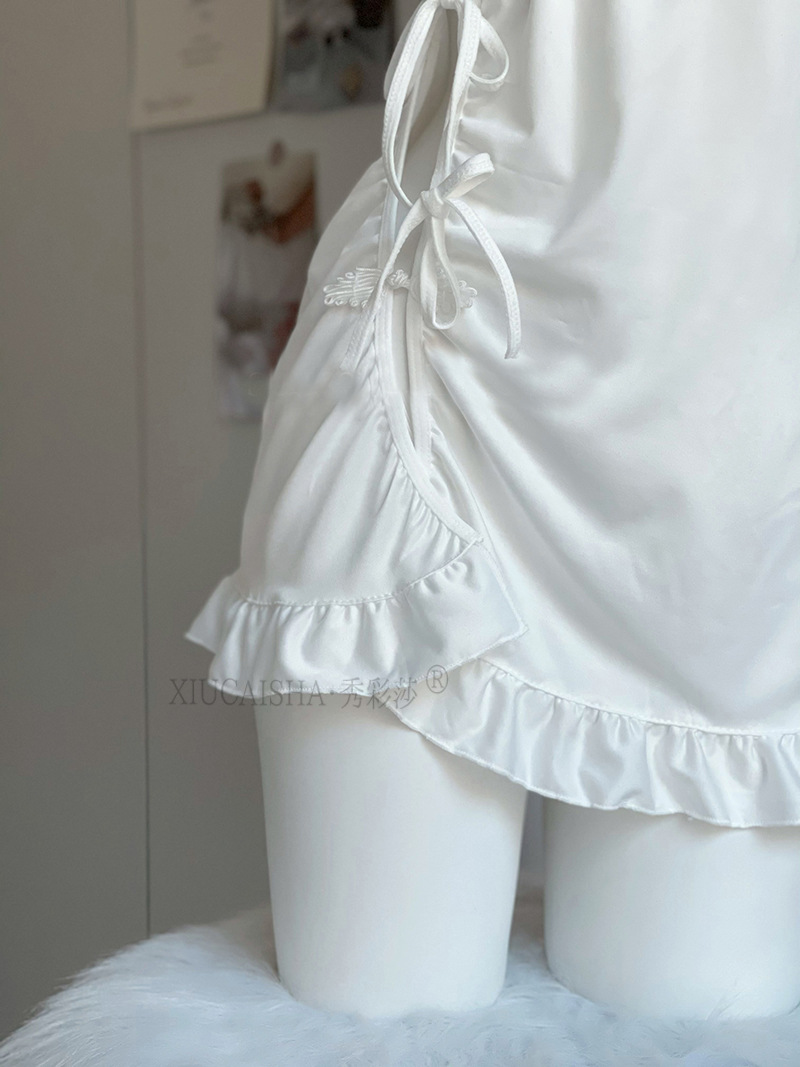 Xiuaisha Sailor-Style Student Roleplay Lingerie Set with Bow and Thong — detail image 14