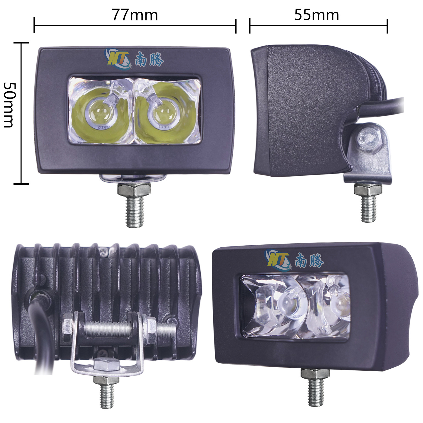 3-pulgadas cuadrado LED10W luz de trabajo lámpara de coche lámpara de modificación lámpara de marcha atrás lámpara de motocicleta lámpara auxiliar