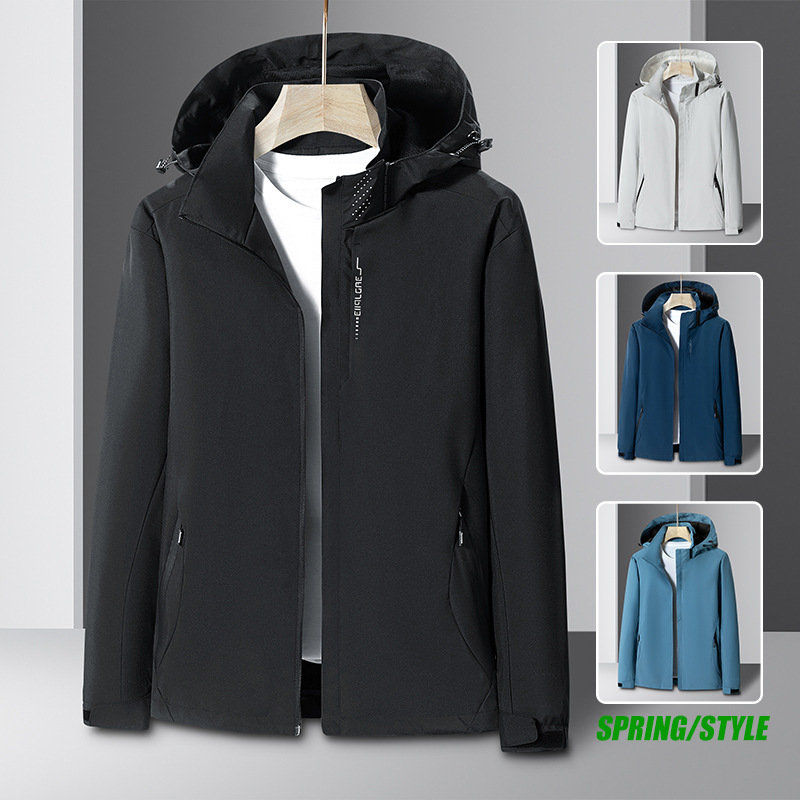 Chaqueta deportiva para hombres 2024 primavera nueva moda casual vestir impermeable chaqueta al aire libre ropa de hombre