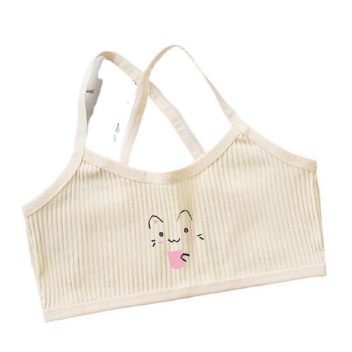 【Second Shipping】Pure Cotton Children's Underwear Double Layer Fleece Bralette for Elementary School Girls and Middle-Aged Children Strappy Backless Top