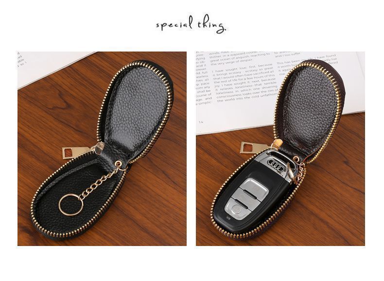 Litchi Pattern Car Key Bag, Unisex Car Key Storage Bag, Creative, Fashionable and Simple Keychain Pendant
