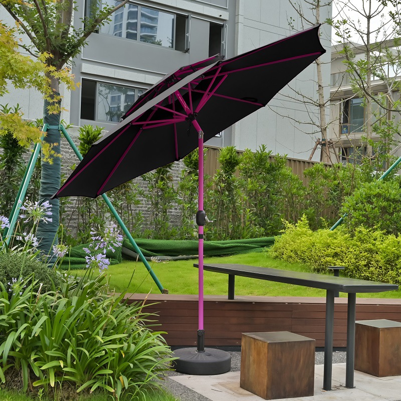 2.7 Mimei paraguas rojo barra balancante sombrillas patio café terraza jardín lámpara solar paraguas villa pabellón image 28