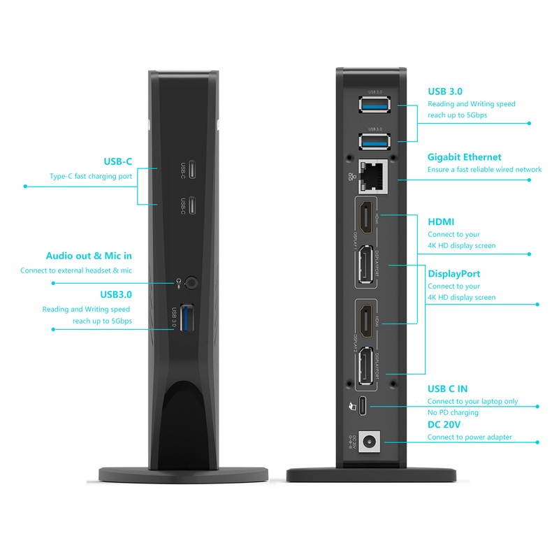 WAVLINK Dual Display USB 3.0 Neutral Laptop Docking Station