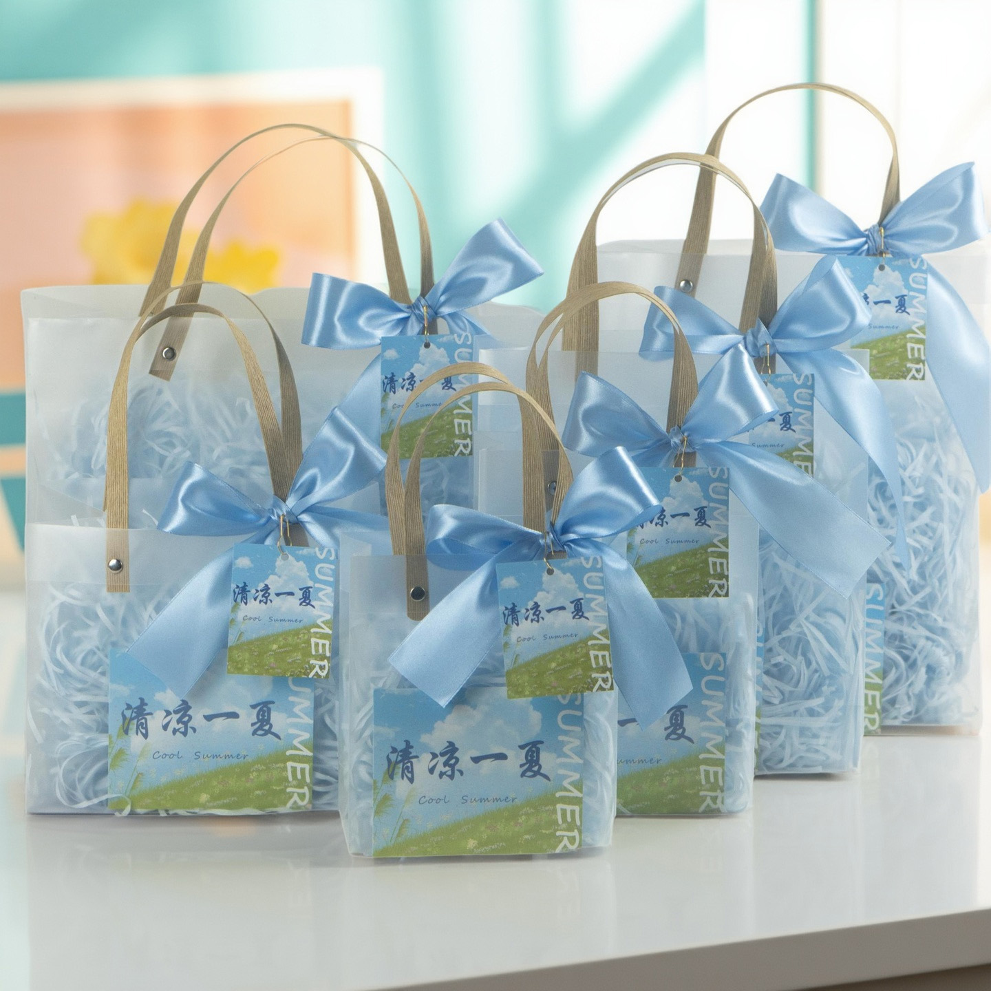 员工福利户外礼物礼袋手提袋大小透明袋夏季防暑降温包装袋礼品袋