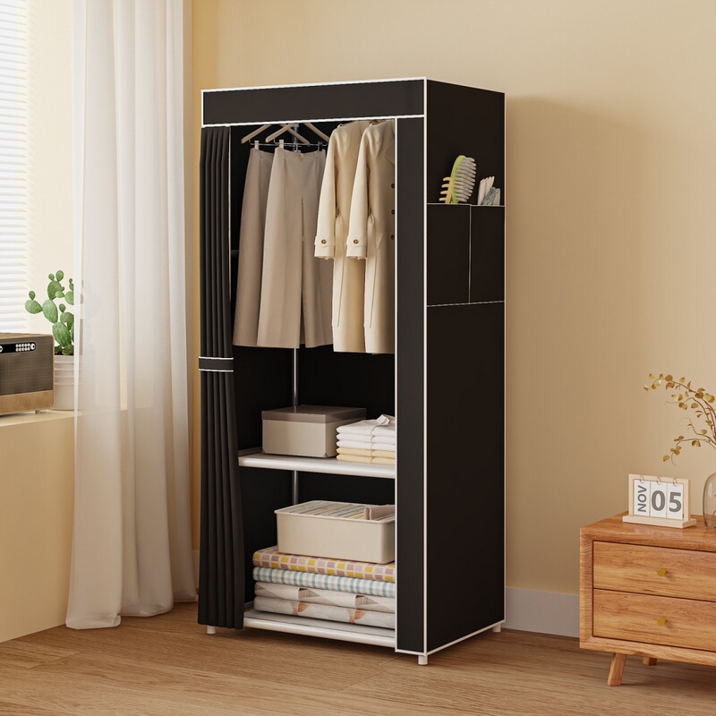 Wardrobe Steel Pipe Fabric Wardrobe Reinforced Bedroom Assembly Home Wardrobe Rental Room Hanging Clothes Storage Shelf Cabinet Wardrobe Steel Pipe Fabric Wardrobe Reinforced Bedroom Assembly Home Wardrobe Rental Room Hanging Clothes Storage Shelf Cabinet