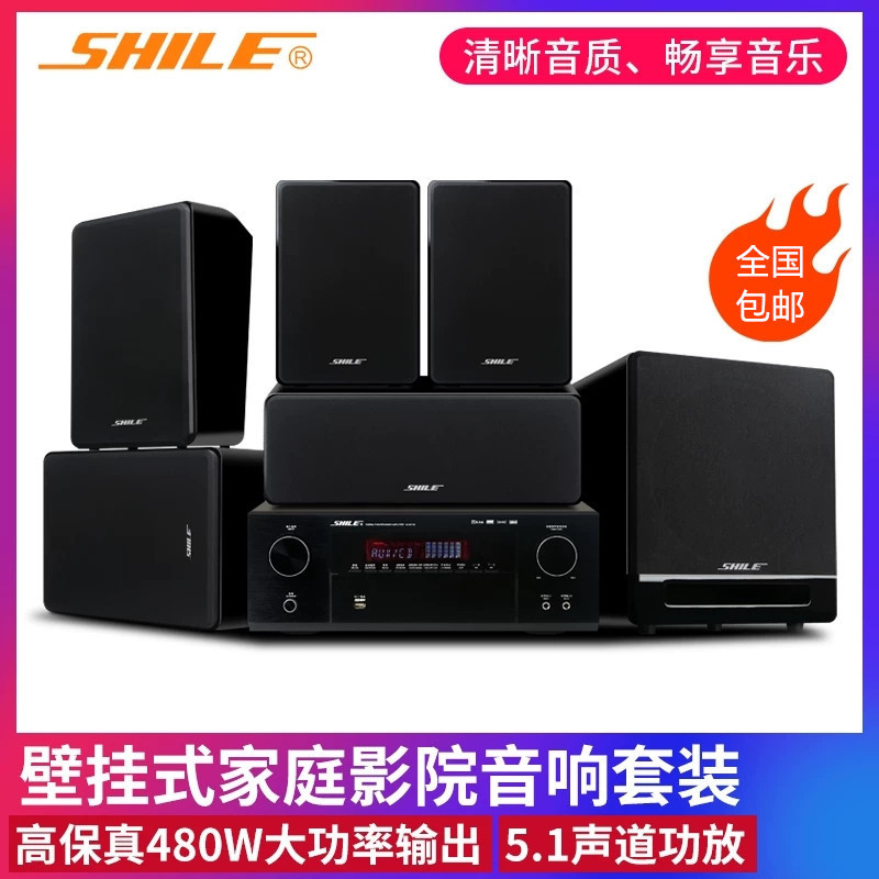Shile Av6612C+Bg8+Bg6+Bg5 Home Theater 5.1 Audio System 3D480W High Power Output