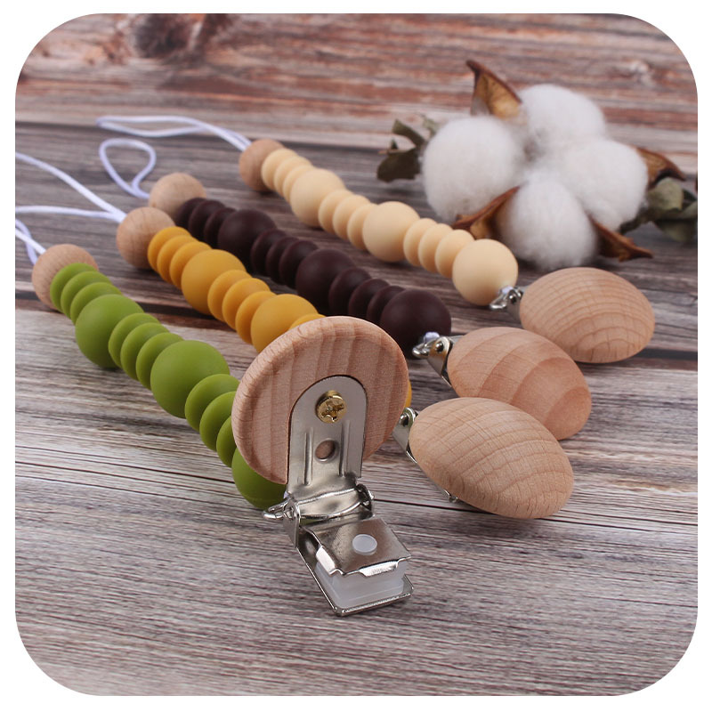 Bebé chupete de silicona pezón anti-gota cadena bebé juguete clip de chupete de haya suministros maternos e infantiles Amazon nuevo