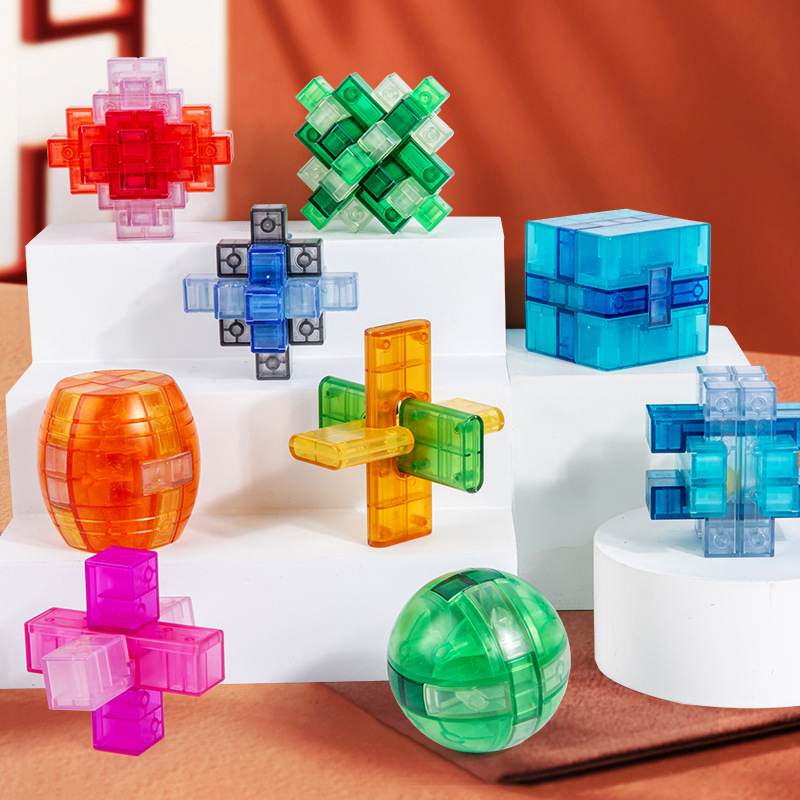 Juego completo de anillos intelectuales de marea nacional, bloques de construcción de espiga y espiga, estudiantes, adultos y niños, desbloquean juguetes educativos, cerraduras Luban, cerraduras Kongming