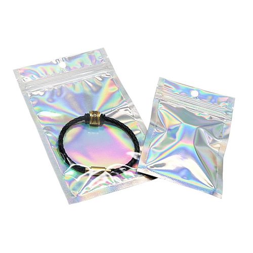 Manufacturer supplies laser yin and yang ziplock bags, stickers, cards, rainbow bags, brooches, jewelry, mobile phone cases, packaging bags