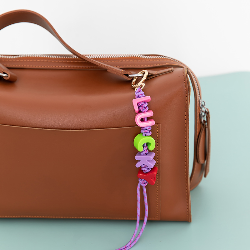 22g Weight Bag Charms Bag Accessories Type 1 Piece Quantity Daily Occasion Acrylic, rope Material Vocabulary Words/Name Pattern Casual, Simple Style Style 1 Piece Acrylic Rope Vocabulary Words/Name Bag Charms 2
