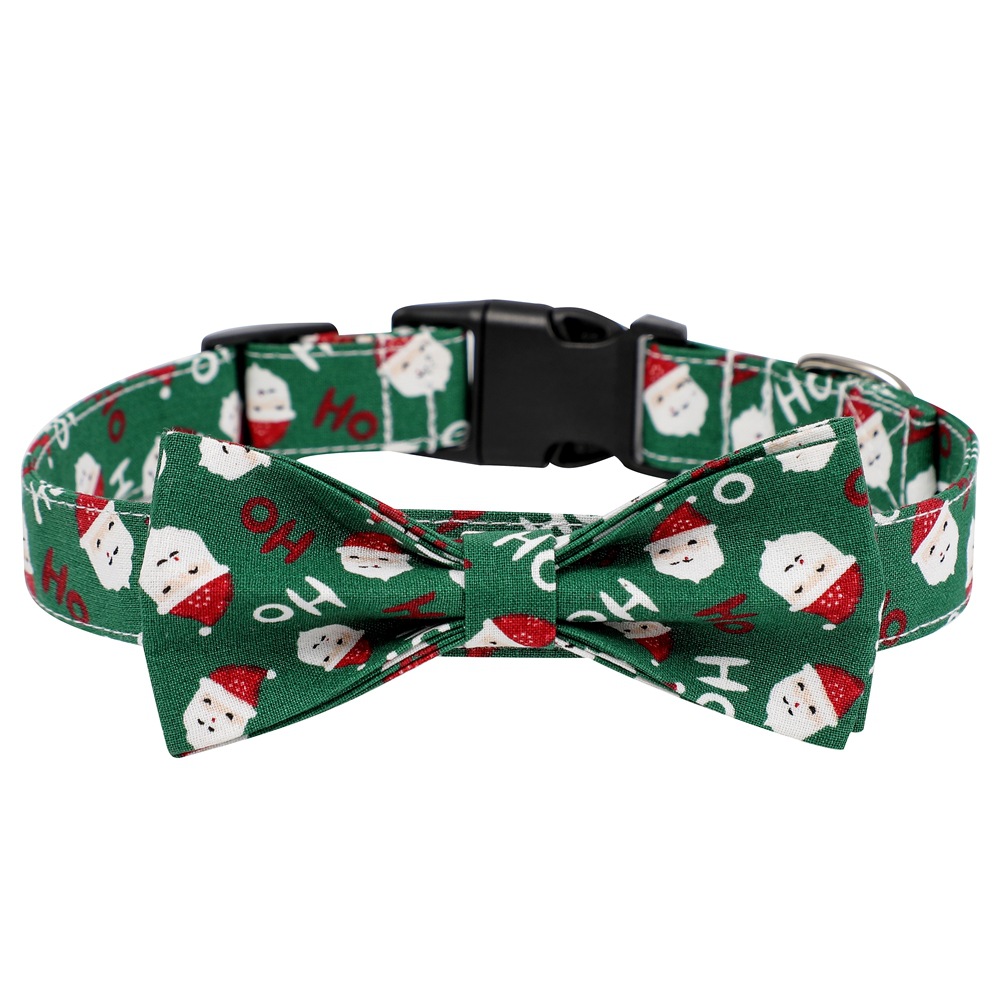 Nuevo algodón transfronterizo de nieve de Navidad collar de mascota arco desmontable collar de corbata de mascota collar de perro