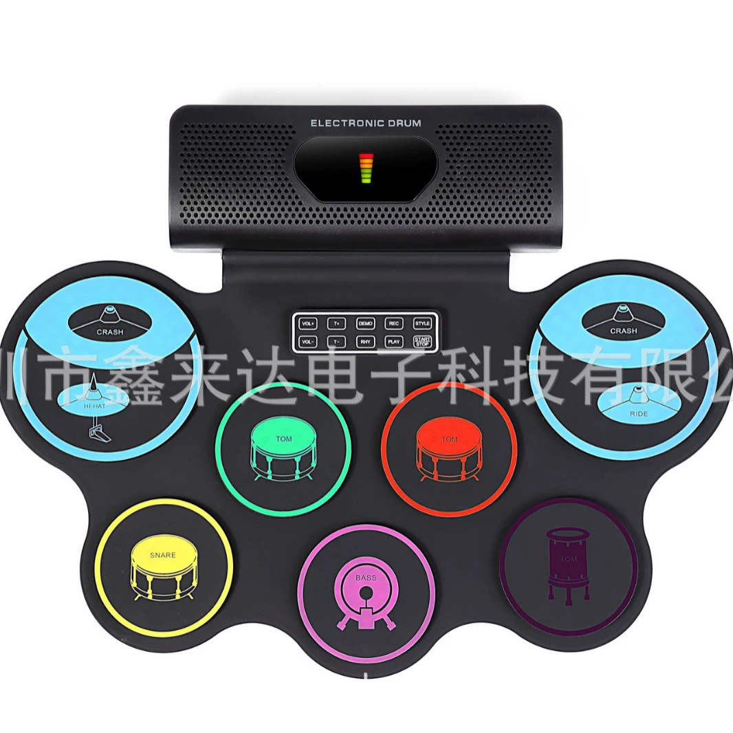 RD90 двойной динамик играет на барабанах ручная катка электронный барабан для детей, обучение барабан портативный ручная игра DTX