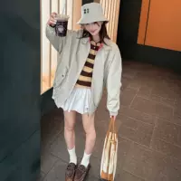Летняя куртка унисекс в стиле Harajuku с нашивкой и молнией от фабрики Miu Nanyou, коллекция 2025 года.