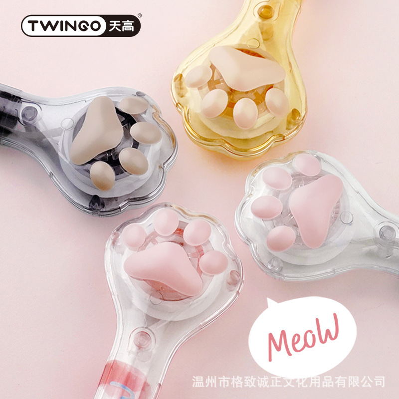 Modelado creativo nuevo producto corazón de la niña lindo gato garra tipo corrección de bolígrafo para estudiantes de primaria 6M gran capacidad corrección de banda