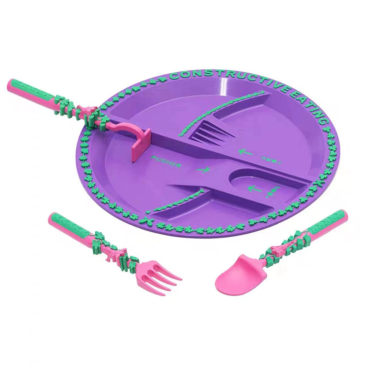Children's tableware, set for feeding, dinosaur