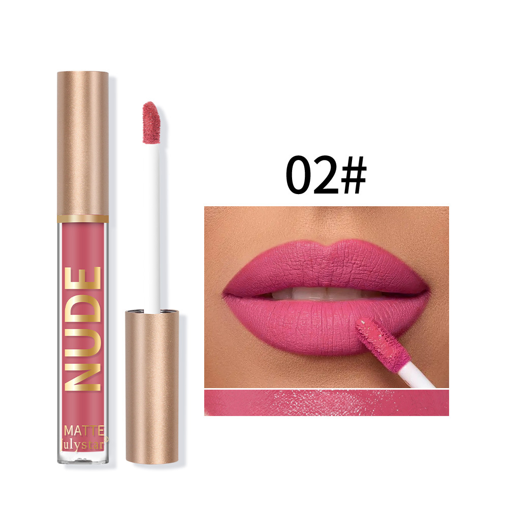 Luciu de buze mat catifelat Carina Makeup, care se estompează, tridimensional natural și de lungă durată, nu se lipește în cupă_voghion.com