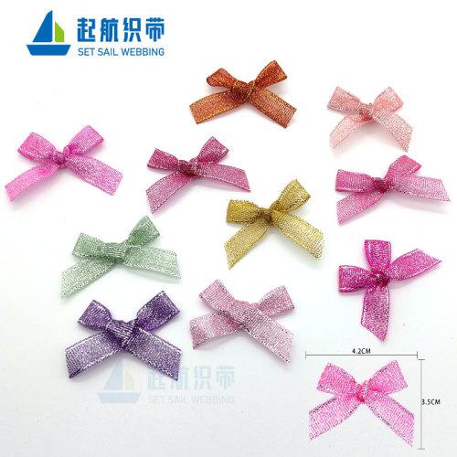 Glitter ribbon bow 10mm wide gift box decoration DIY pearl necklace box decoration glitter bow