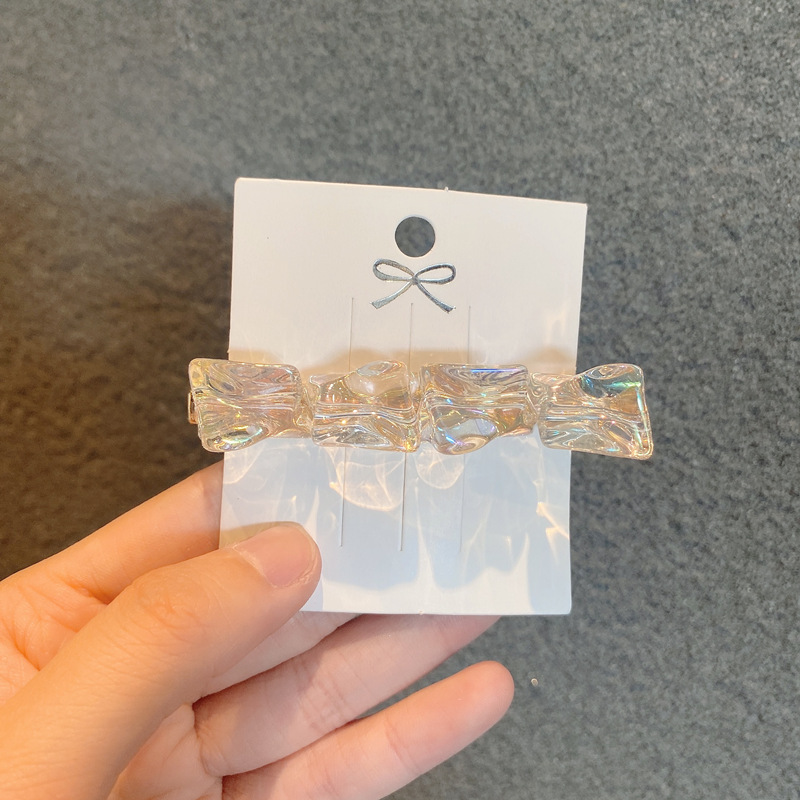 12g Weight Headwear Classification Festival Occasion Heart Pattern Women'S Gender Korean Laser Transparent Ice Cube Hairpin 14