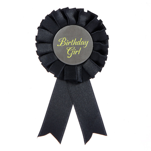 Birthday Girl Queen Pin with Tin Ribbon Badge, Birthday Party Supply