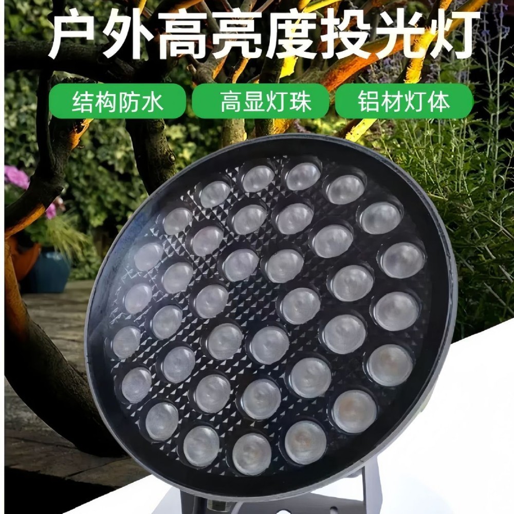 新款led结构防水投光灯一束光地插灯单色rgb外控可调光户外灯