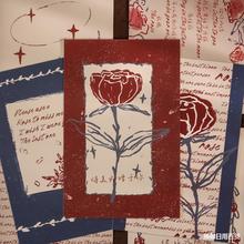 玫瑰宇宙復古文藝表白情書生日祝福賀卡小卡片留言明信片