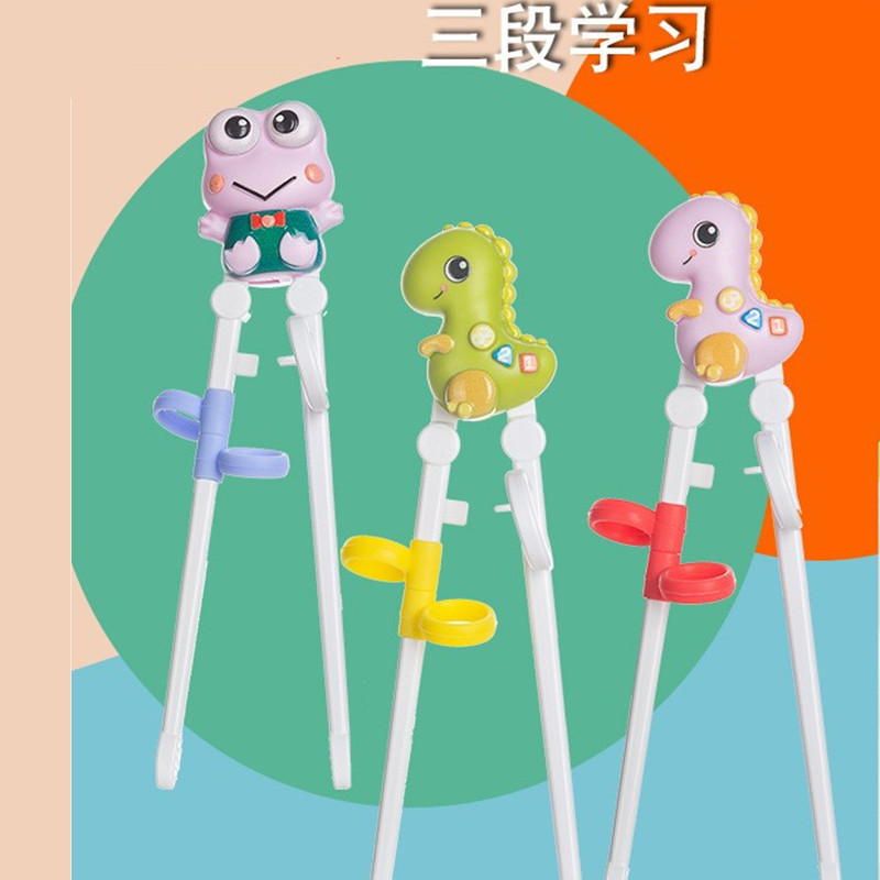 Children's learning chopsticks baby eating training chopsticks baby feeding auxiliary correction cartoon learning chopsticks manufacturers wholesale