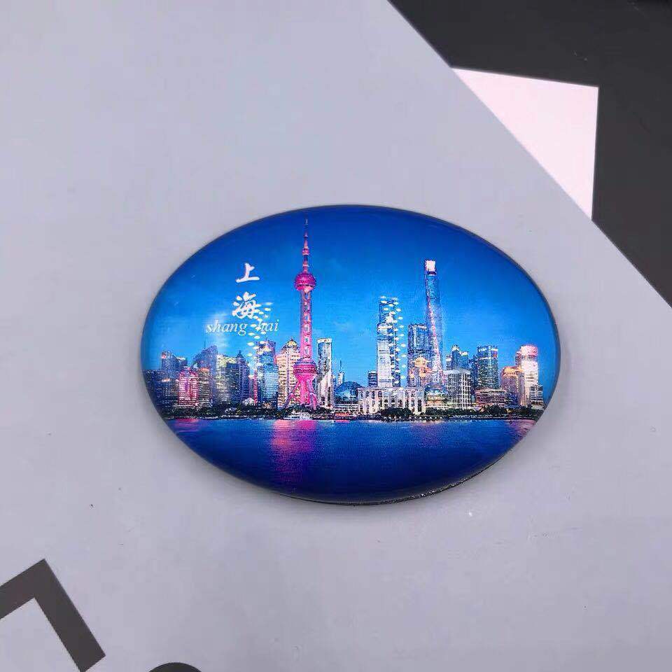 Shanghai cristal refrigerador pegatinas 3D oriental perla magnética Bund viaje artesanía conmemorativa río Qingming mapa