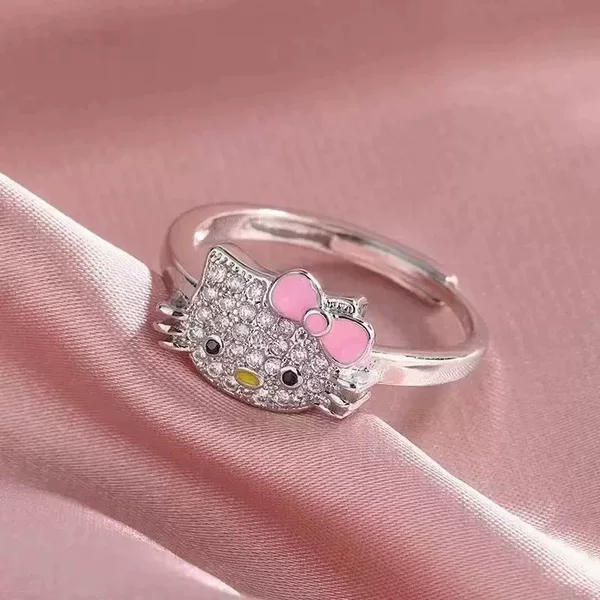 Kitty Cat Open Ring Female Student Best Friend Cute and Cute Katie Meow Necklace for Best Friend and Girlfriend Birthday Gift