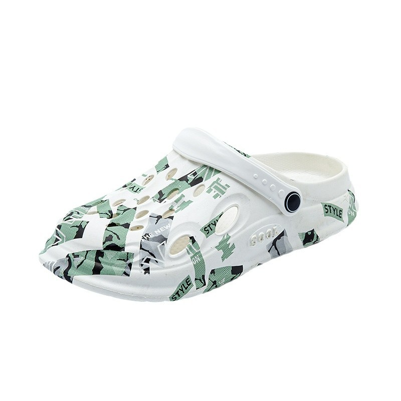 Zapatillas para hombres de verano nuevo estilo de ropa deportiva para conducir dos zapatos agujeros pisar la mierda sensación antideslizante sandálias de playa image 6