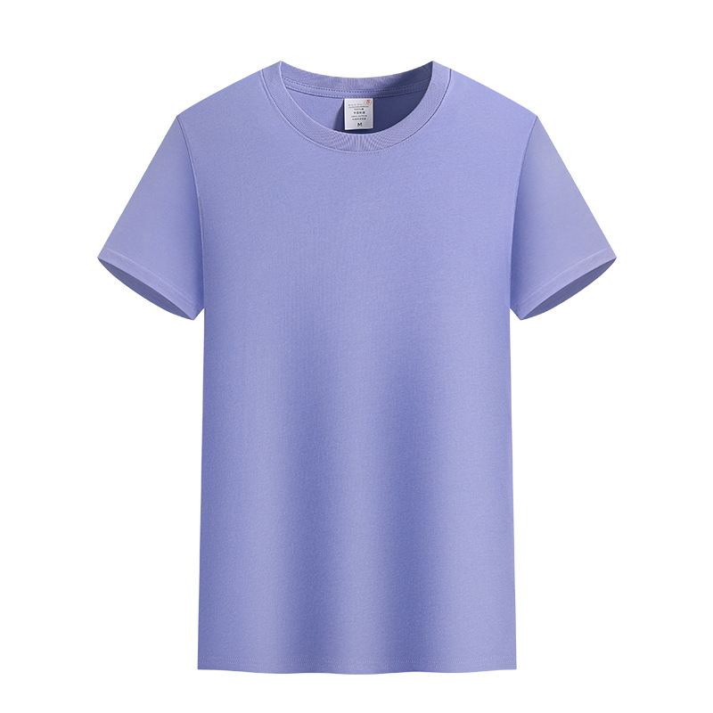 Directo de fábrica 220g de verano pesado cuello redondo manga corta suave piel-amigable equipo uniforme Camiseta de algodón logotipo impreso personalizado